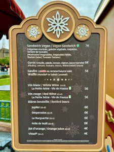 Menú L'Hiver Gourmand Disneyland Paris - Chalet amarillo Fantasyland