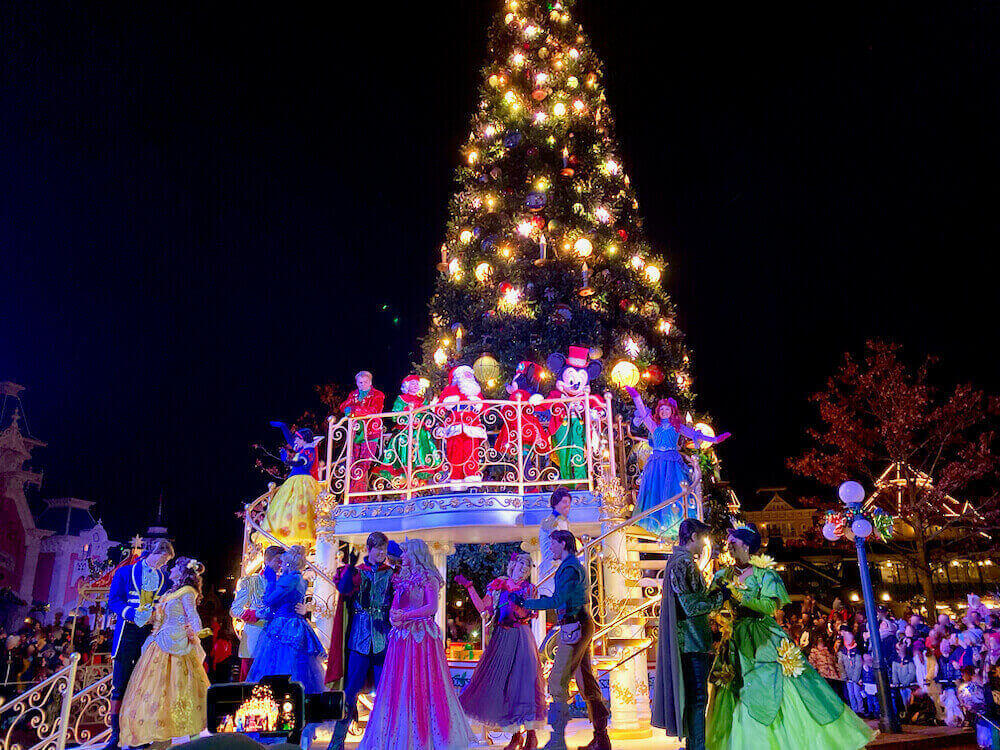 Disneyland Paris Navidad encendido del árbol en Main Street
