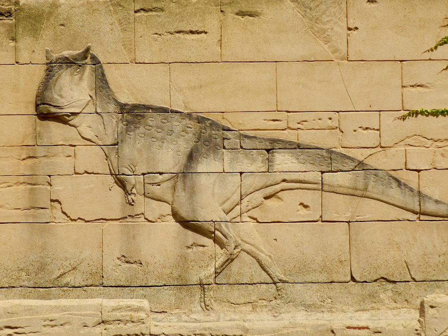 Relieve de dinosaurio en Dinópolis Teruel