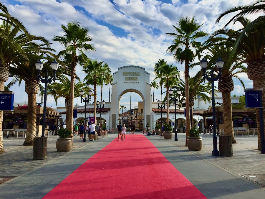 Entrance arch to Universal Studios Hollywood in Los Angeles California