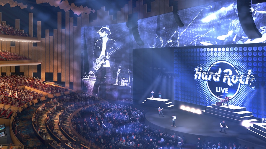 Teatro Hard Rock Live de Hollywood Florida similar al que habrá en el Entertainment World de PortAventura
