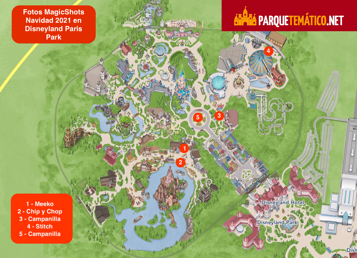 Mapa de fotos MagicShots en la Navidad de Disneyland Paris Park 2021