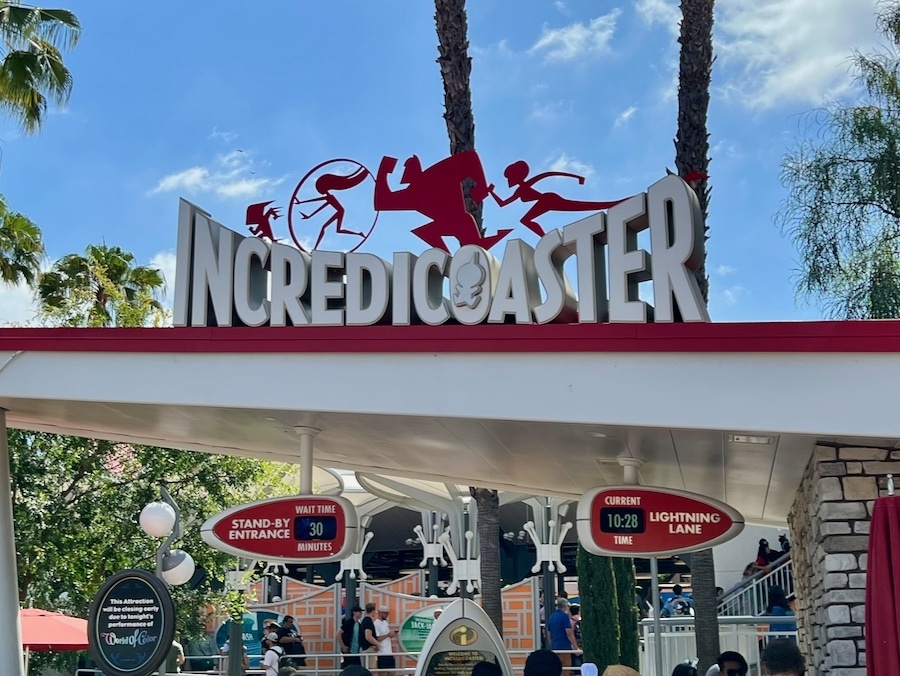 Incredicoaster sign at Disney California Adventure