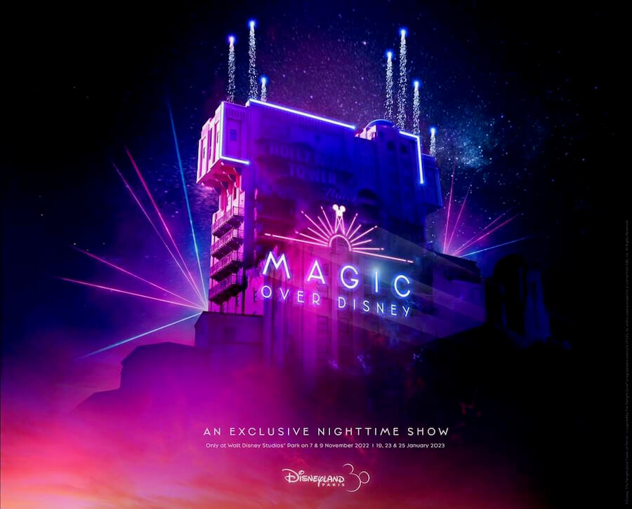 Espectáculo nocturno Magic Over Disney en Disneyland Paris