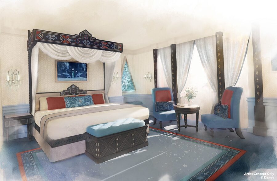 Diseño habitación suite de Frozen en nuevo Hotel Disneyland Paris