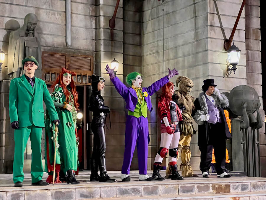 Villanos en Scare Zone Gotham Chaos del Halloween de Parque Warner