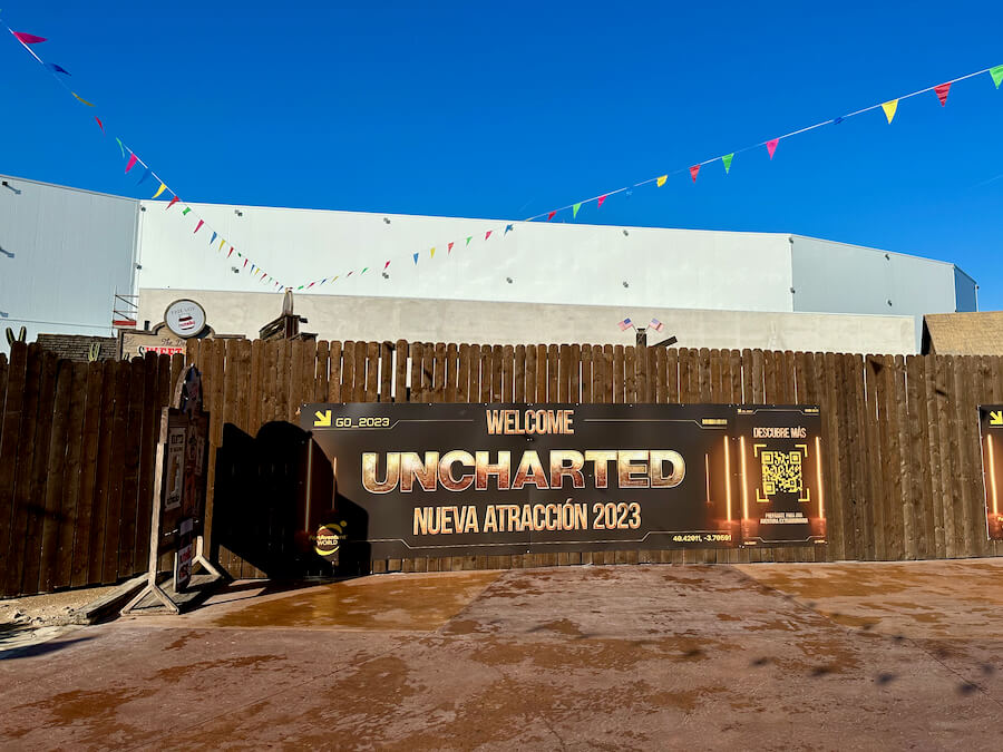 Obras de la nueva atracción Uncharted 2023 de PortAventura en febrero de 2023