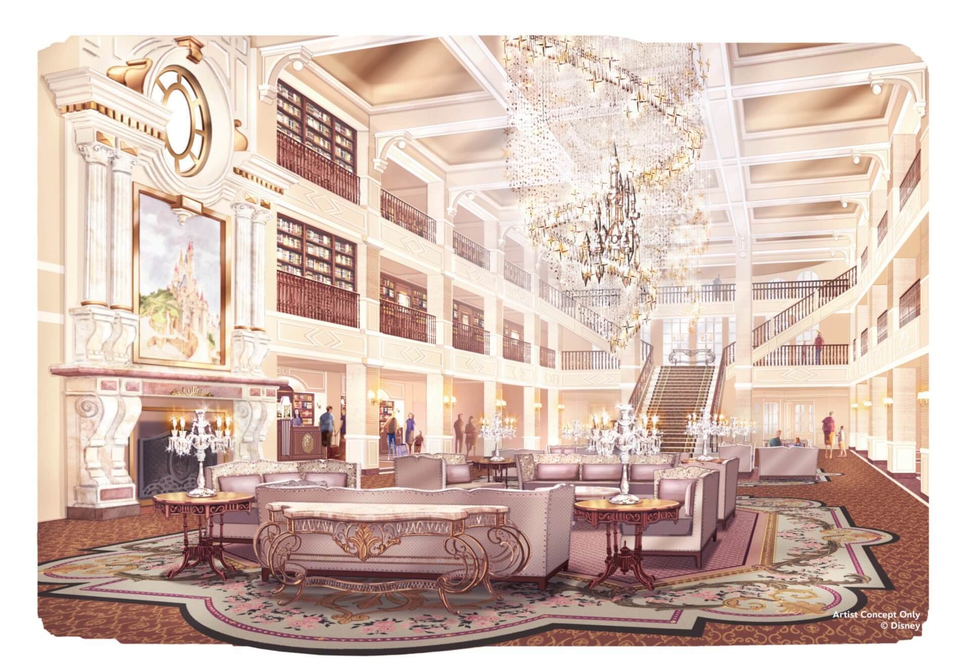 Nuevo lobby principal del Hotel Disneyland en Disneyland Paris
