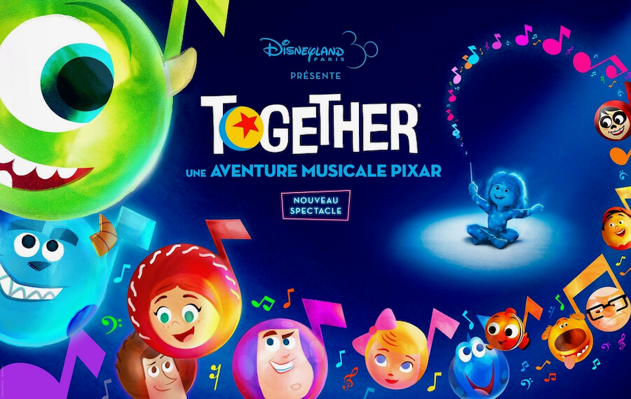Cartel de Together nuevo espectáculo de Pixar Disneyland Paris
