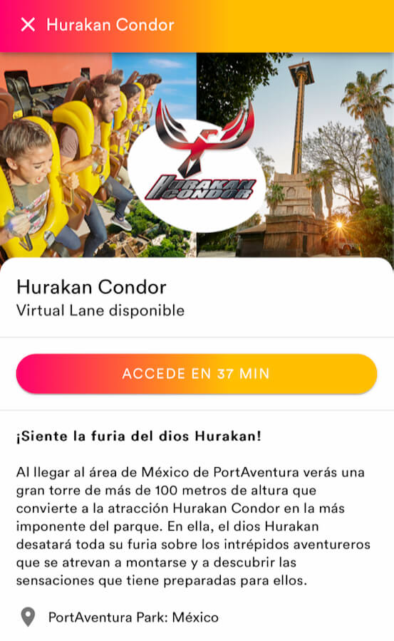 Virtual Lane PortAventura - Ficha atracción