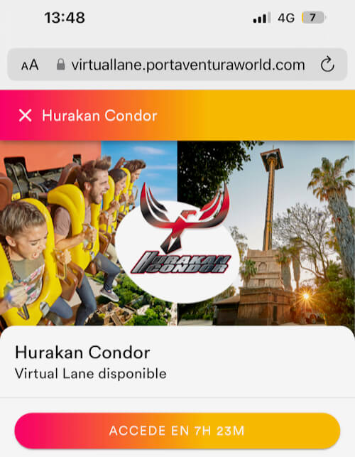 Virtual Lane PortAventura - Reserva con mucho tiempo de espera