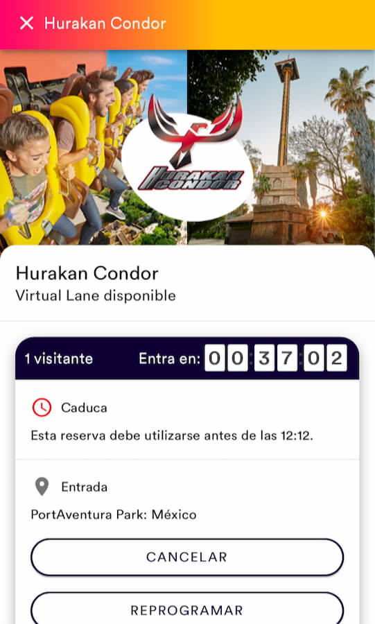 Virtual Lane PortAventura - Reserva realizada