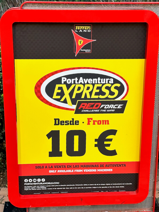 Cartel Express individual Red Force PortAventura Ferrari Land