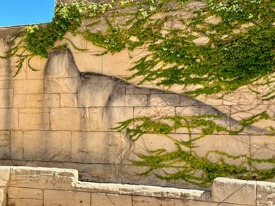 Relieve de un dinosaurio en Dinópolis Teruel
