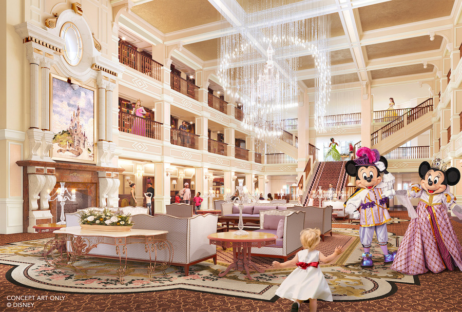 Lobby del hotel con Mickey y Minnie - Disneyland Hotel - Disneyland Paris