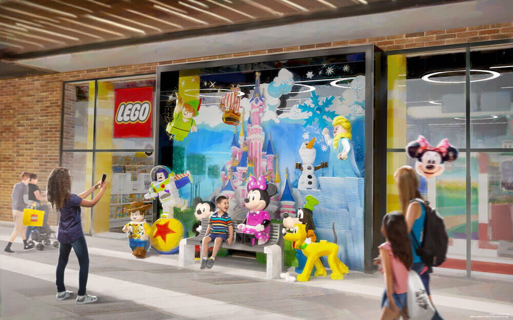Nueva fachada Lego Store Disney Village Disneyland Paris